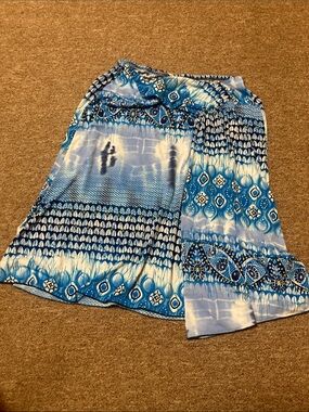 Heart Soul Y2K Blue Patterned Women’s Swim Cover-Up Skirt